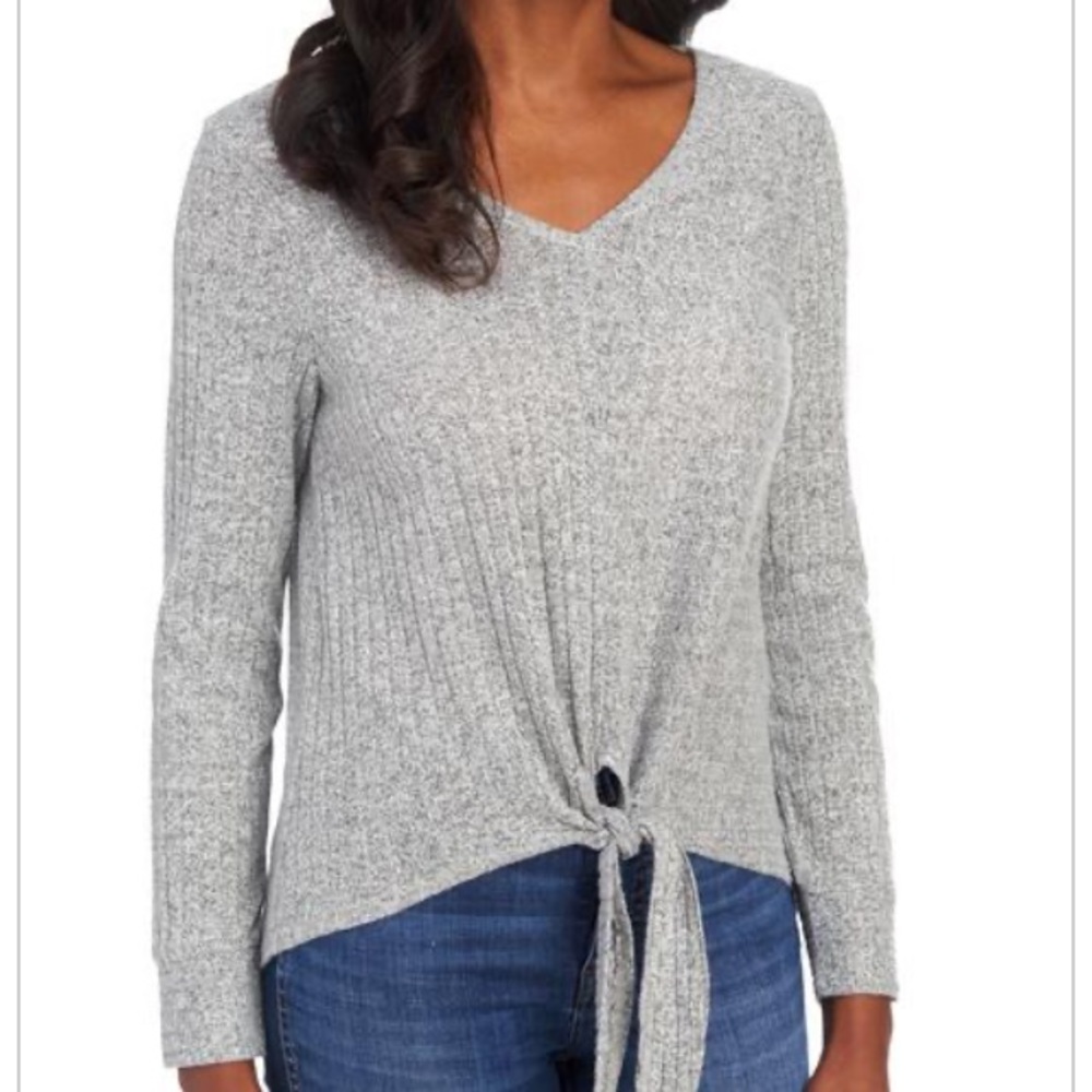 🆕 SILVERWEAR Ribbed Knit Tie Hem Top